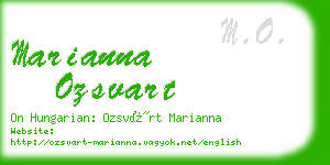 marianna ozsvart business card